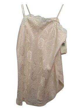 Vintage New Chantilly top underwear floral powder pink white floral lace large